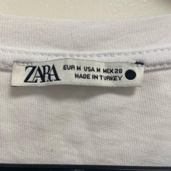 Zara white pocket t-shirt medium - Picture 3 of 4